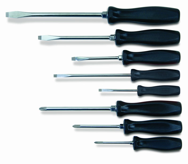 Williams 8-Piece Endurogrip Multi-Size Screwdriver Set, Keystone Slots Hex Bolster & Phillips, Comfort Grip Prevents Slippage, Extra Strength Steel Chrome Blades - Image 1